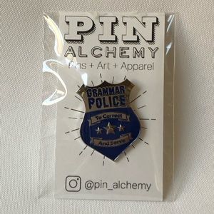 Grammar Police pin
